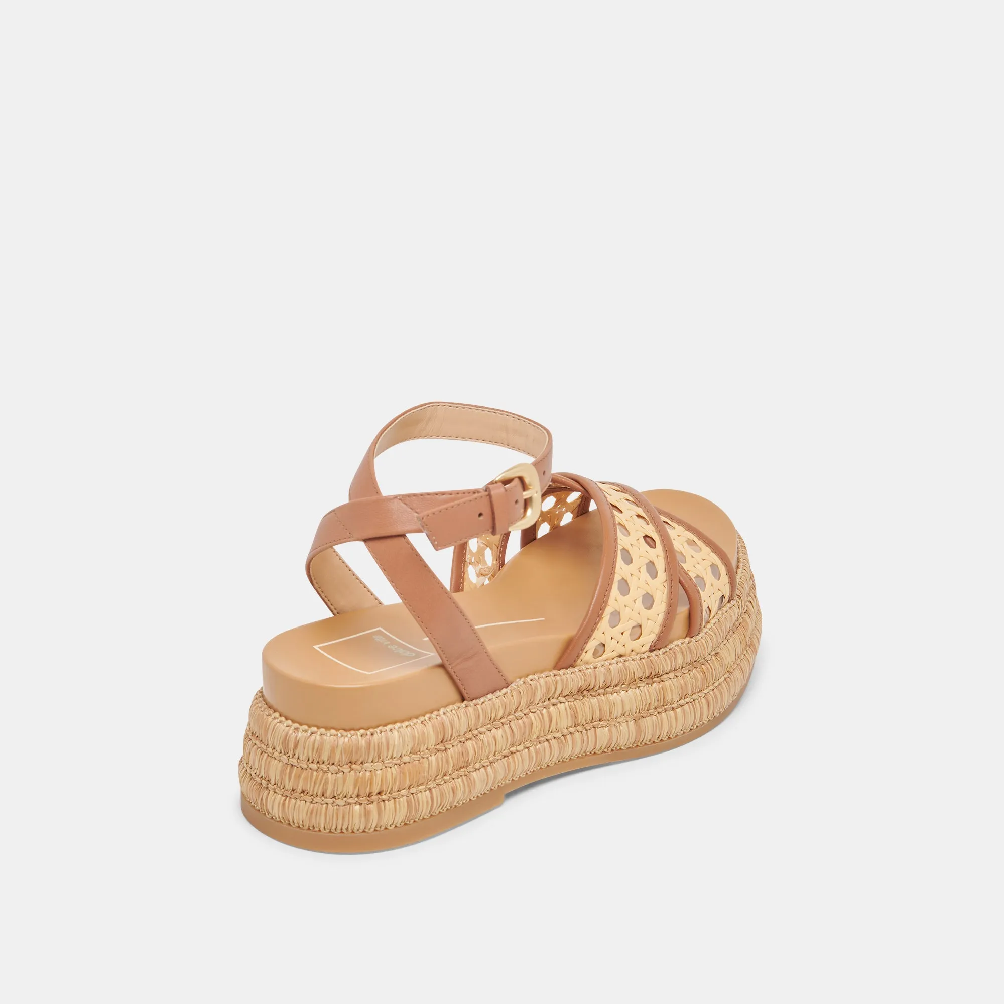 Exclusive Pressure Zoned Insole WRILEY SANDALS SADDLE WOVEN RAFFIA