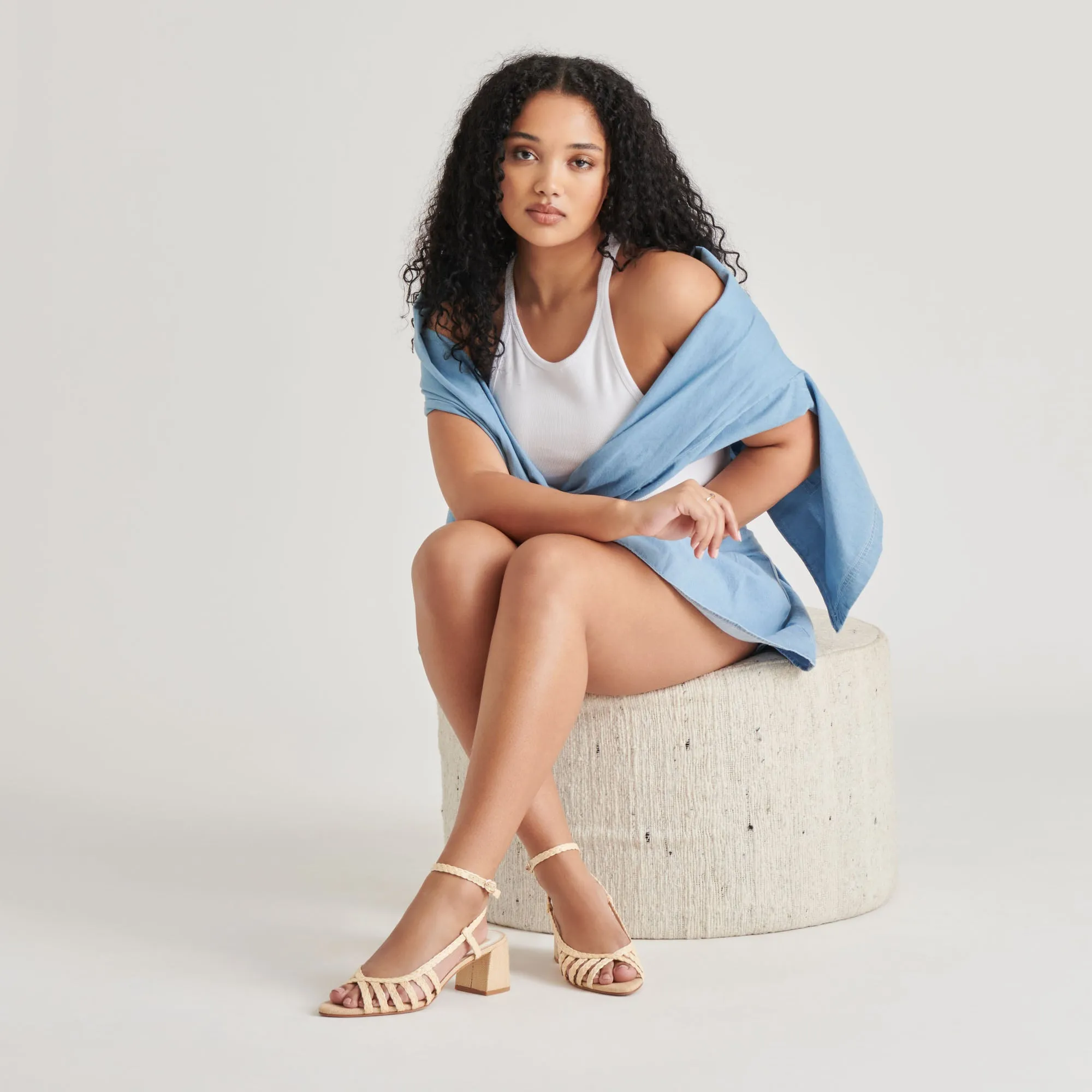 basic Seamless Comfort YASMIN HEELS NATURAL RAFFIA