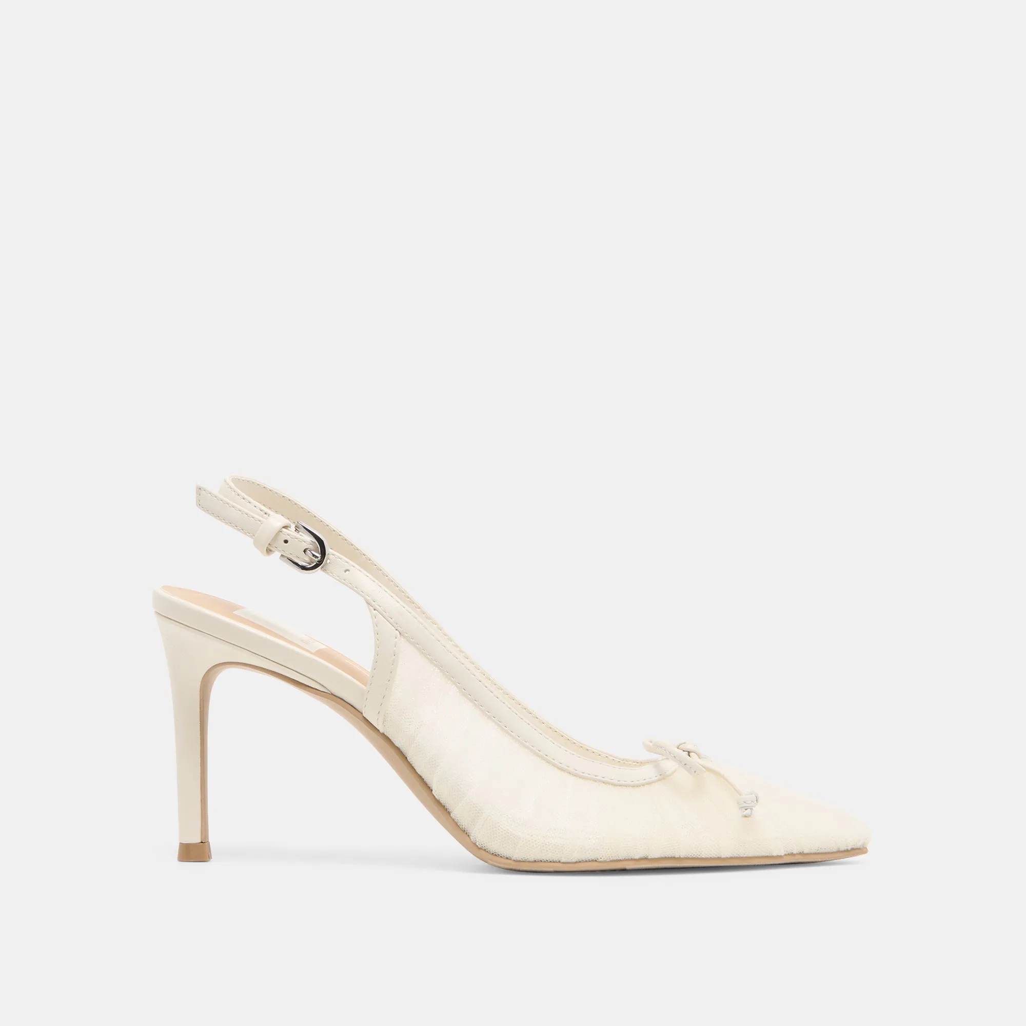 YELA HEELS WHITE TULLE Sturdy Heel