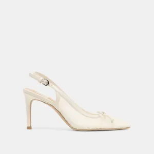 YELA HEELS WHITE TULLE Sturdy Heel