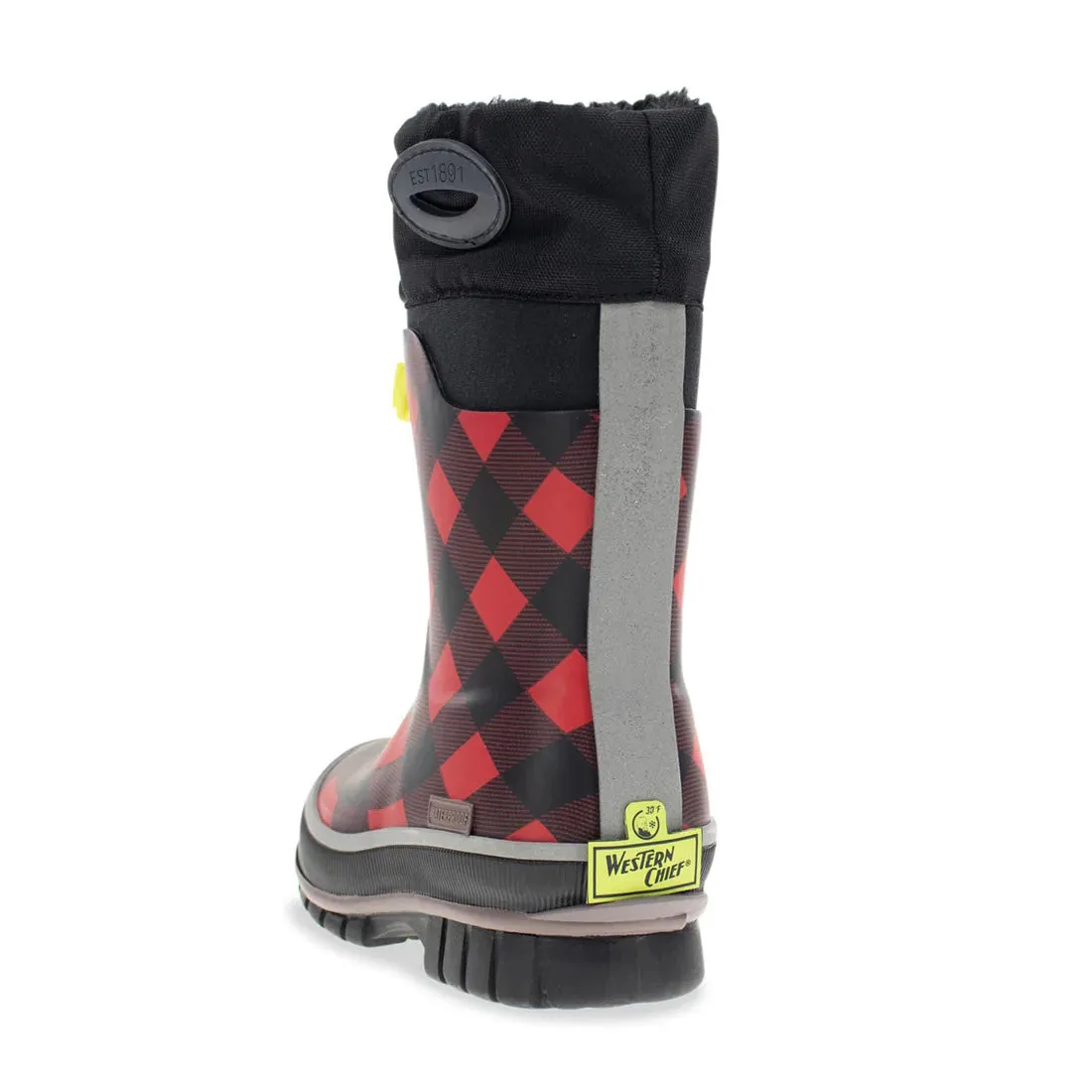 Youth Buffalo Check Neoprene Snow Boots 24104416B dancers - specific features coastal