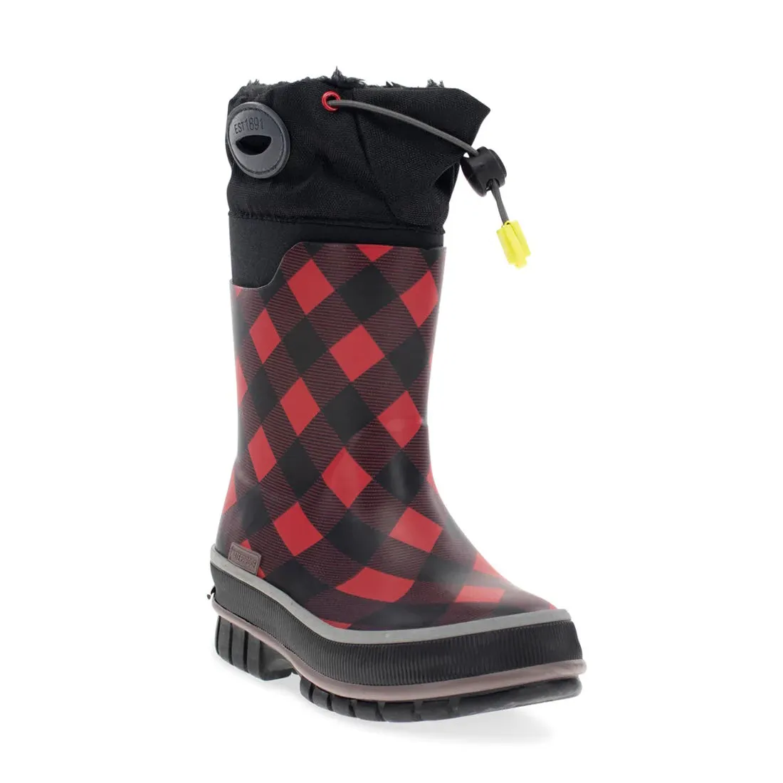 Youth Buffalo Check Neoprene Snow Boots 24104416B uniqueness - level Torsional Stability Frame
