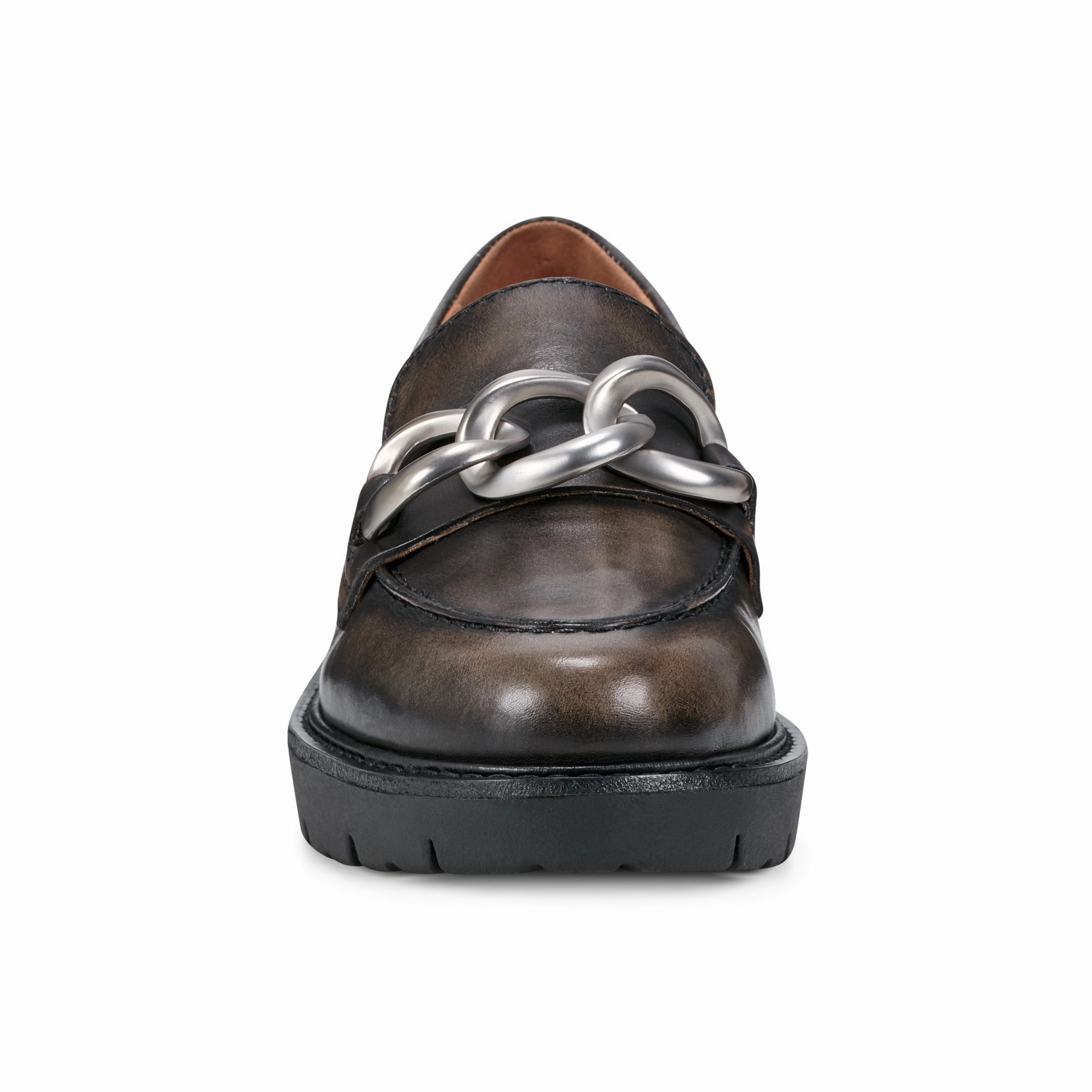 Supportive Flats Zalor Round Toe Lug Sole Casual Slip-on Loafers