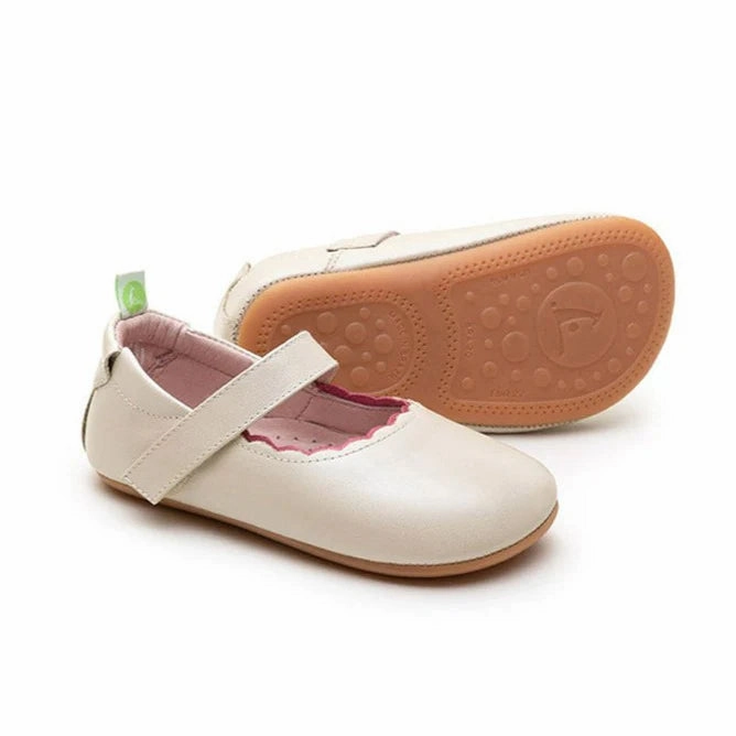 Tip Toey Joey Kids ROUNDY Ballerina Flats - Antique White/Fuchsia Shine least affordable