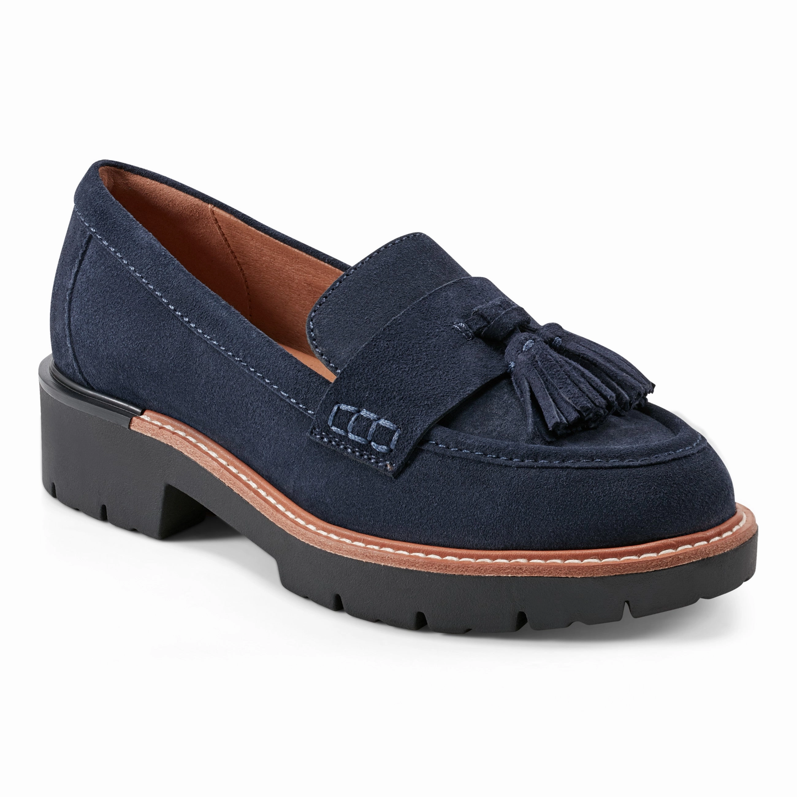 Zimm Round Toe Lug Sole Casual Slip-on Loafers Abrasion resistant